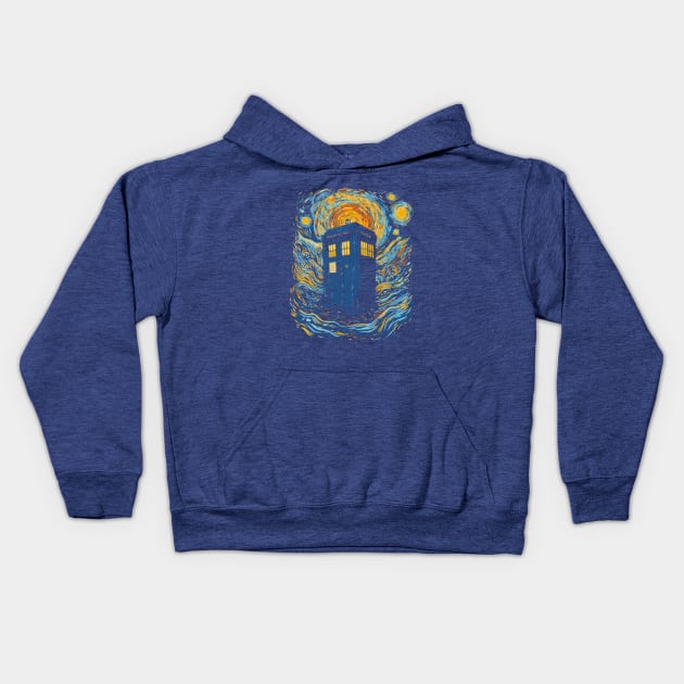 starry blue box Kids Hoodie by kharmazero